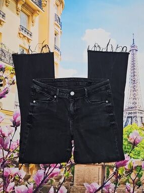 RtA Distressed Black Raw Hem Jeans Size 23‎